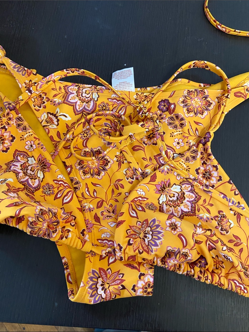Shade & Shore Yellow Floral bikini